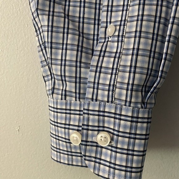 Egara Men's Button Up Dress Shirt Non-Iron Blue Size M - Picture 4 of 5